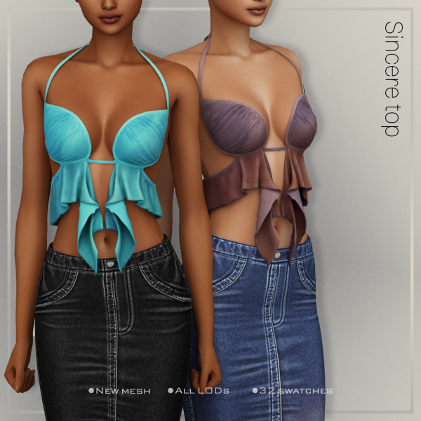 Alpha Belaloallure Denim Rush collection Sincere by simsfinds - The Sims 4 Custom Content