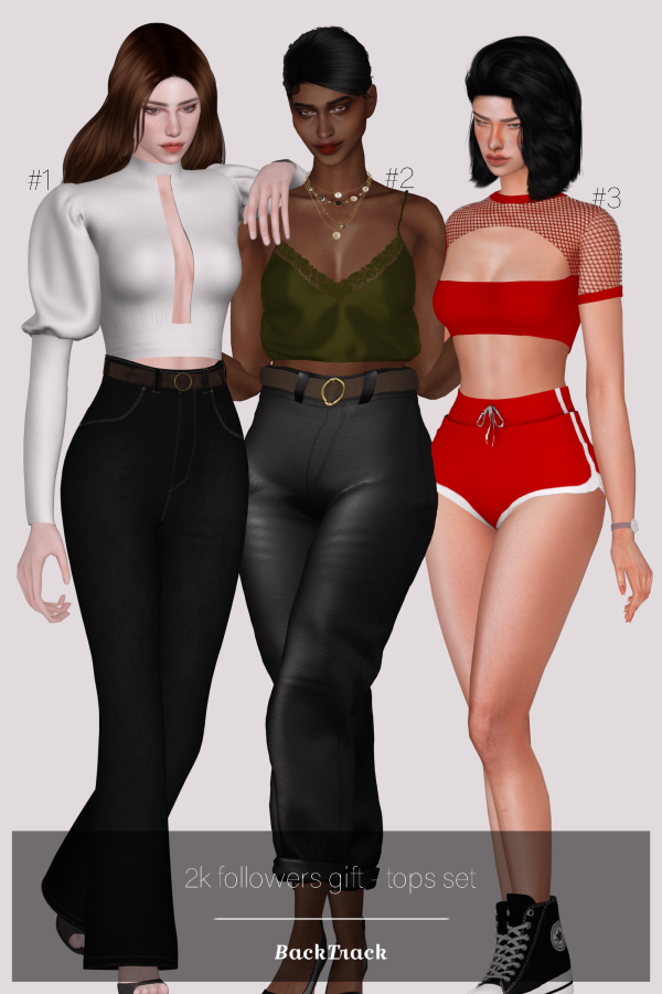 Alpha Tops Set by BackTrack - The Sims 4 Custom Content