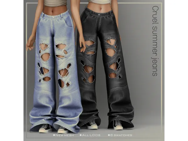 Alpha Belaloallure Denim Rush collection Cruel Summer Jeans - The Sims 4 Custom Content