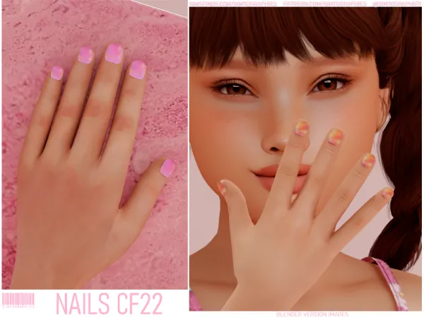 Alpha Nails CF22 by simtographies - The Sims 4 Custom Content
