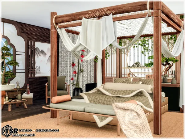 Mix Yuko Bedroom by marychabb - The Sims 4 Custom Content