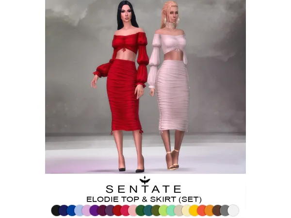 Elodie Top & Skirt set by semtate