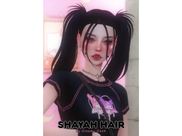 Maxis Match Shayah Hair by gloomygeek - The Sims 4 Custom Content