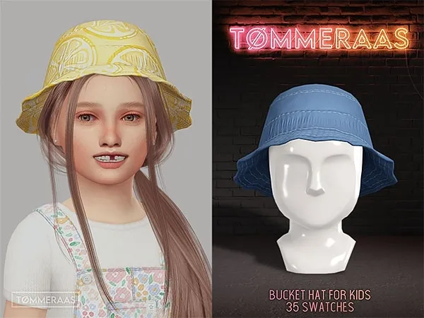 Mix TØMMERAAS Bucket Hat for Kids (132) by tommeraas - The Sims 4 Custom Content