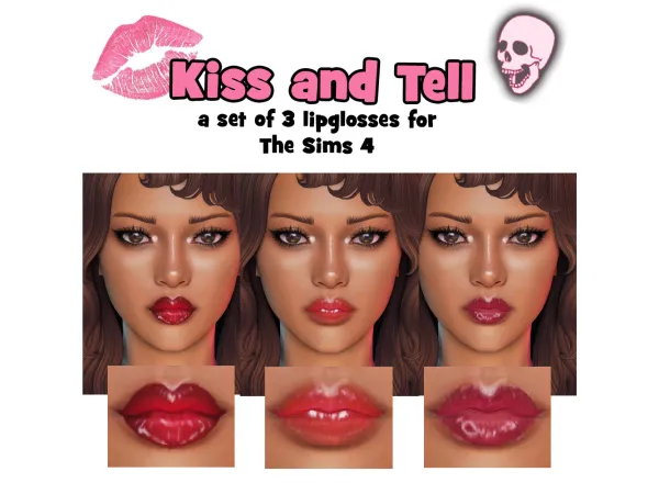 Kiss and Tell - a set of 3 lip glosses by stonedhilda