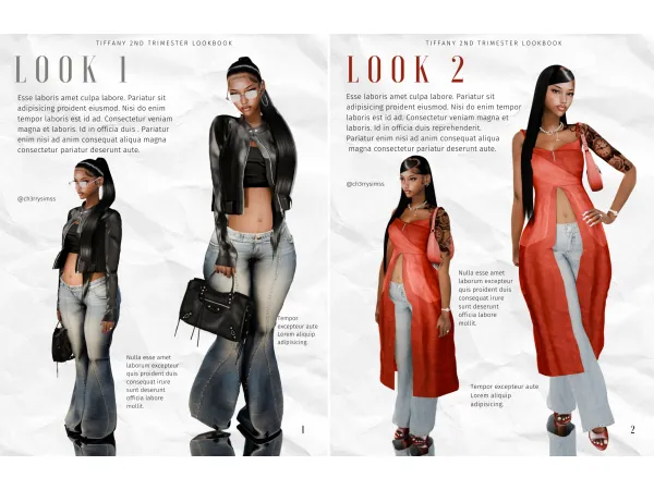 Alpha TIFFANY 2ND TRIMESTER LOOKBOOK 1 and 2 by simsfinds - The Sims 4 Custom Content