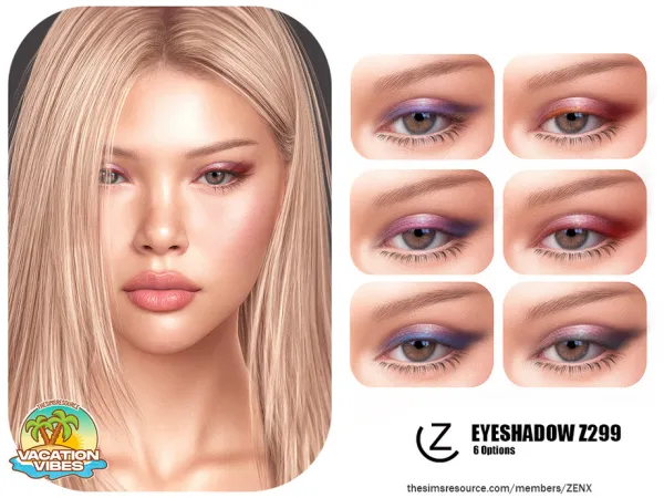 Alpha EYESHADOW Z299 by ZENX - The Sims 4 Custom Content
