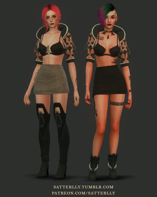 Maxis Match Cyberpunk 2077 Random street kid outfit 1 by simsfinds - The Sims 4 Custom Content