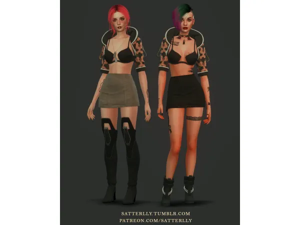 Maxis Match Cyberpunk 2077 u2014 Random street kid outfit 1 by satterlly - The Sims 4 Custom Content