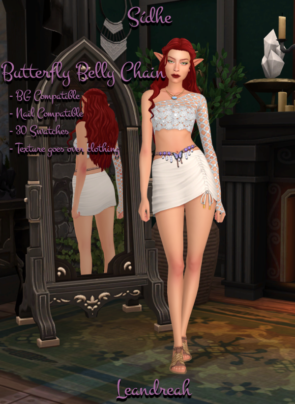Maxis Match Sidhe Butterfly Belly Chain by simsfinds - The Sims 4 Custom Content
