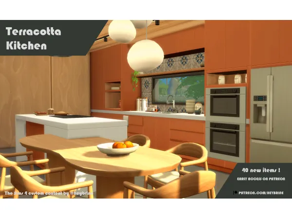 Maxis Match Terracotta Kitchen by simsfinds - The Sims 4 Custom Content