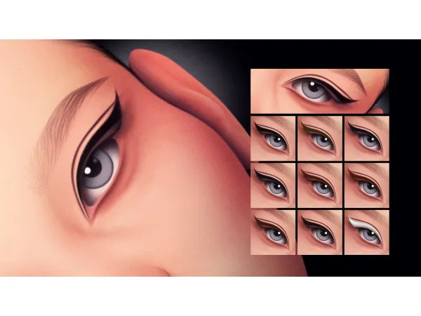 Mix MINIMAL WING EYELINER MC08 V2 by modcollective - The Sims 4 Custom Content