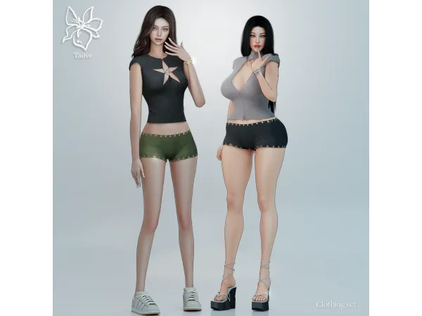 Alpha DESERT PARTY PT2 CLOTHING SET by Tauve - The Sims 4 Custom Content