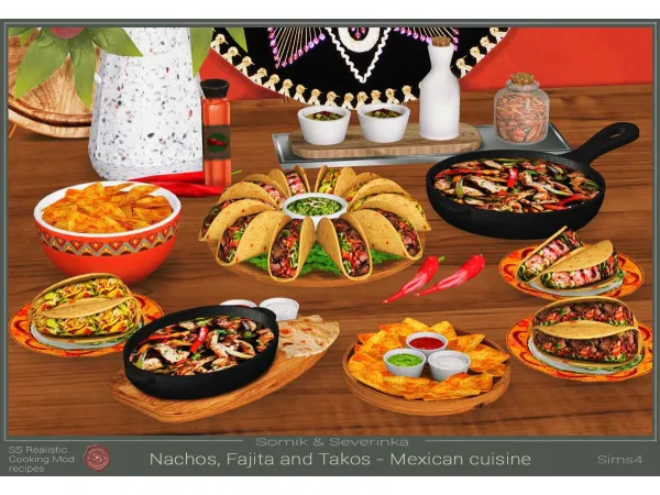 Alpha Nachos Fajita and Assorted Tacos Mexico by simsfinds - The Sims 4 Custom Content