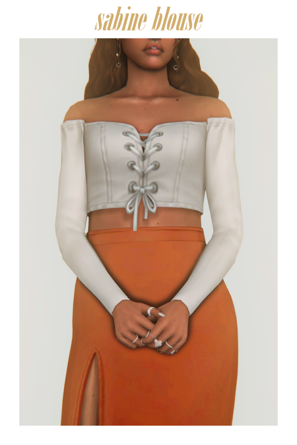 Maxis Match sabine blouse by simsfinds - The Sims 4 Custom Content