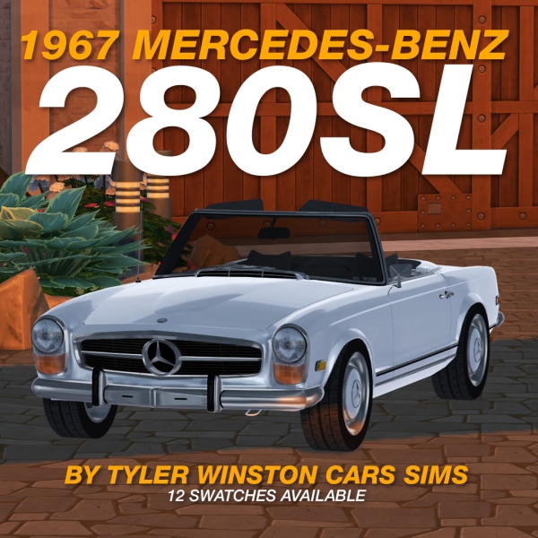 Alpha Tyler Winston Cars 1967 Mercedes Benz 280SL by tylerwcars - The Sims 4 Custom Content
