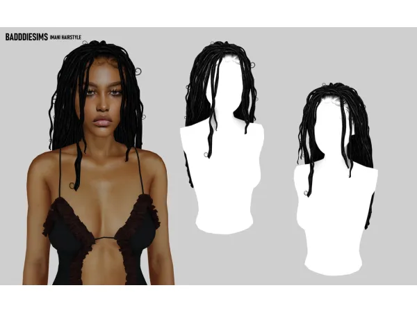 Alpha IMANI HAIRSTYLE by BadddieSims - The Sims 4 Custom Content