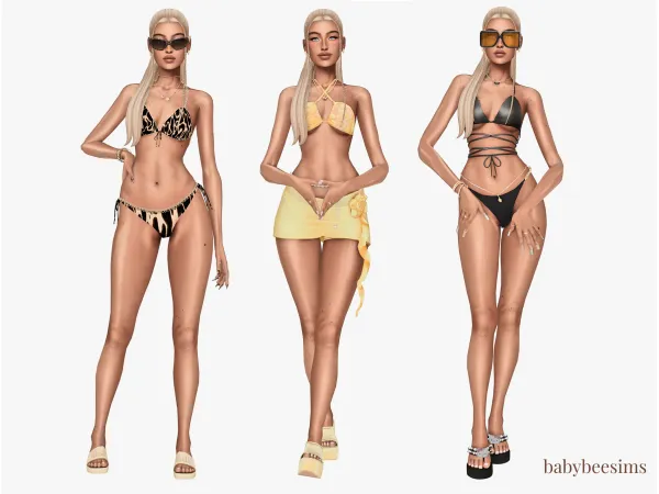 Alpha On the Beach Swimwear Lookbook by babybeesims - The Sims 4 Custom Content