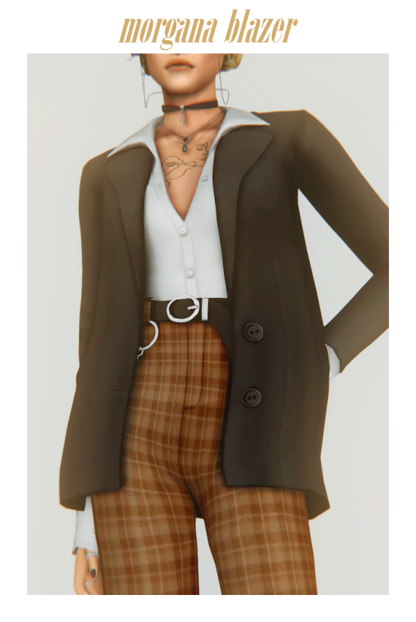Maxis Match morgana blazer by simsfinds - The Sims 4 Custom Content