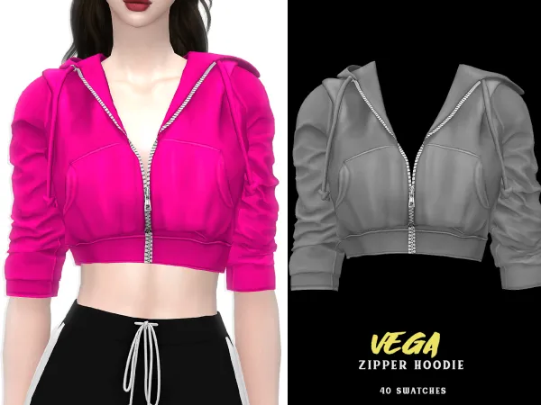Alpha Vega Zipper Hoodie - The Sims 4 Custom Content