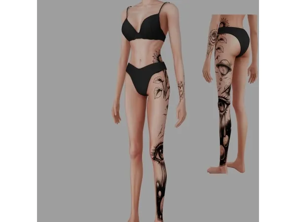 Mix Female tattoo 39 - The Sims 4 Custom Content