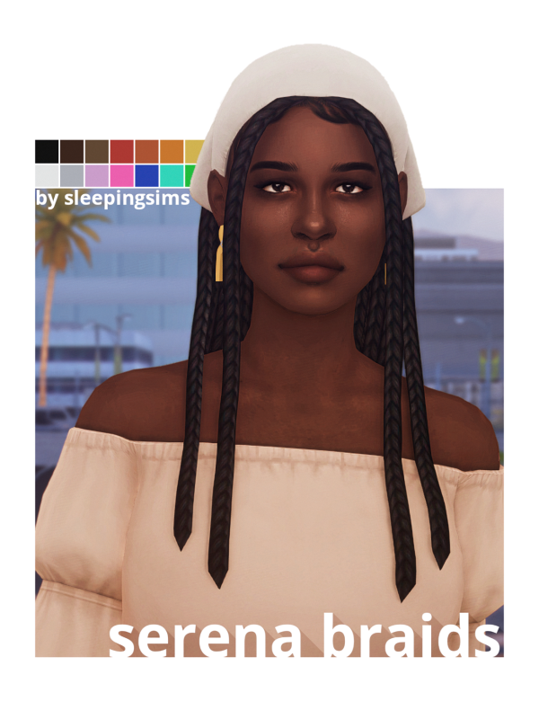 Maxis Match serena braids by simsfinds - The Sims 4 Custom Content