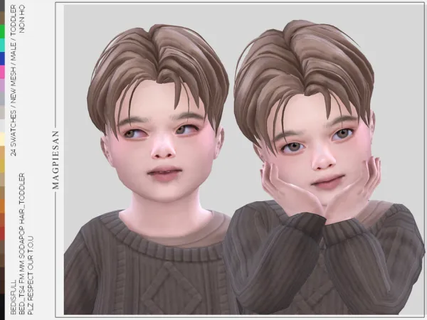 Maxis Match Sodapop hair for toddler by magpiesan - The Sims 4 Custom Content