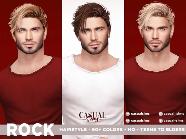 Alpha Rock Hairstyle [simsfinds] by casualsims - The Sims 4 Custom Content