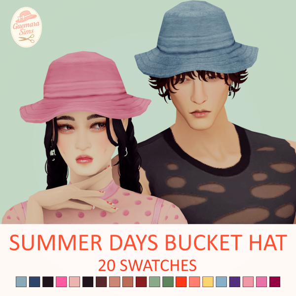 Maxis Match Summer Days Bucket Hat by simsfinds - The Sims 4 Custom Content