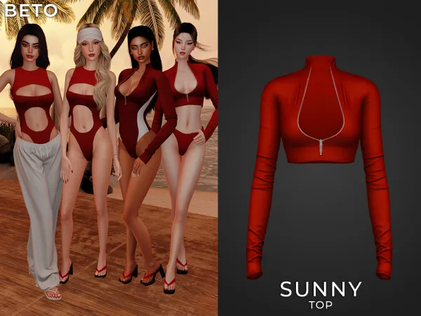 Alpha Sunny (Top) by Beto_ae0 - The Sims 4 Custom Content