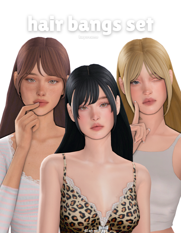 Maxis Match hair bangs set by simsfinds - The Sims 4 Custom Content