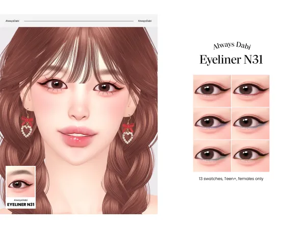 Maxis Match [AlwaysDabi] Eyeliner_N31 by simsfinds - The Sims 4 Custom Content