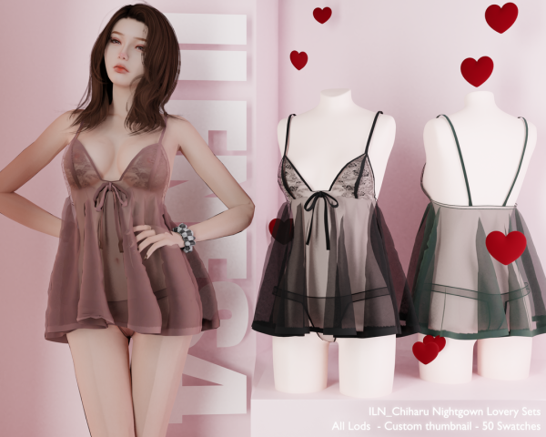 Alpha ILN Chiharu Lingerie by ilenes4 - The Sims 4 Custom Content