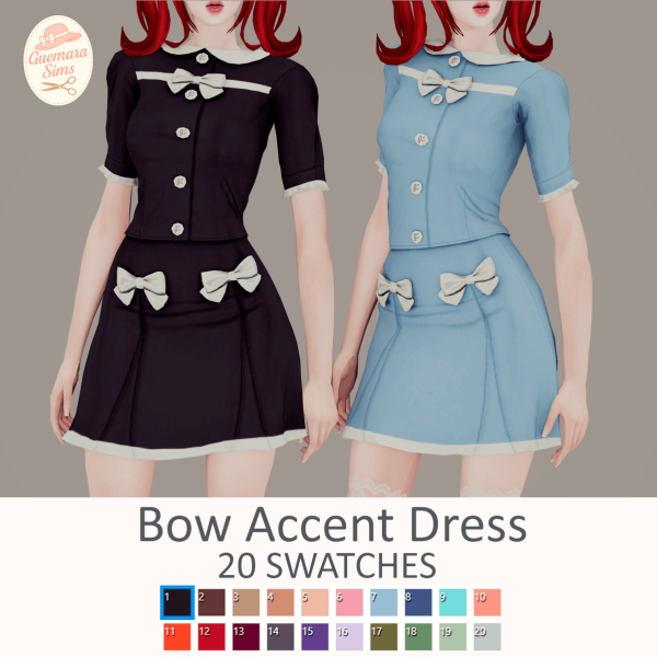Maxis Match Bow Accent Dress by simsfinds - The Sims 4 Custom Content