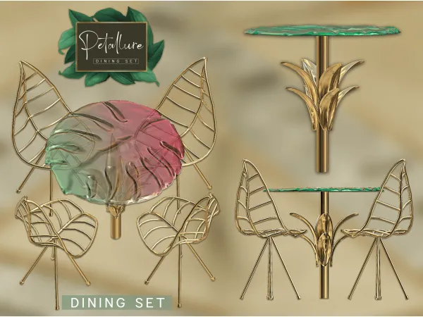 Alpha Petallure dining set by goldie_s4 - The Sims 4 Custom Content