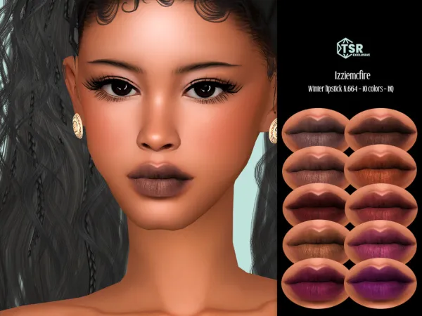Alpha IMF Winter Lipstick N664 by IzzieMcFire - The Sims 4 Custom Content
