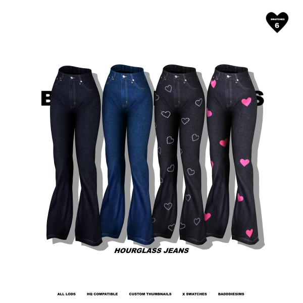 Alpha HOURGLASS JEANS by simsfinds - The Sims 4 Custom Content