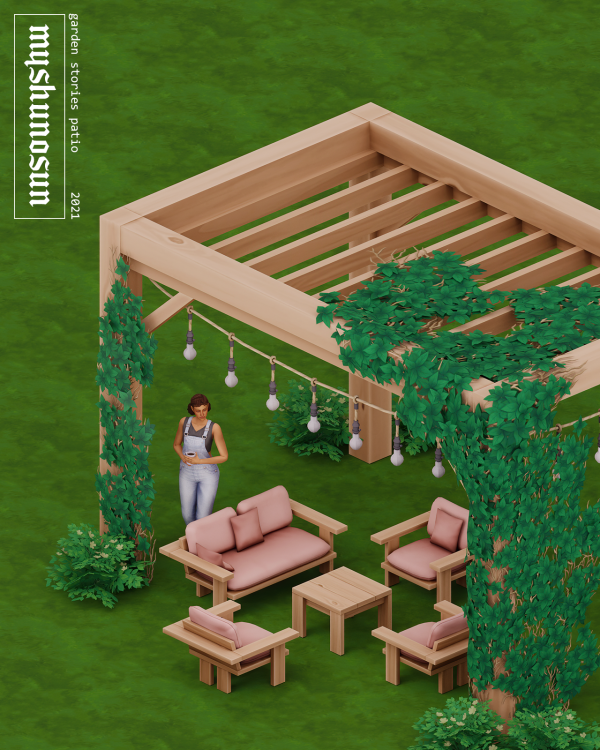 Maxis Match GARDEN STORIES PATIO by simsfinds - The Sims 4 Custom Content