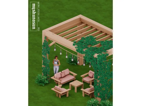 Maxis Match GARDEN STORIES PATIO by myshunosun - The Sims 4 Custom Content