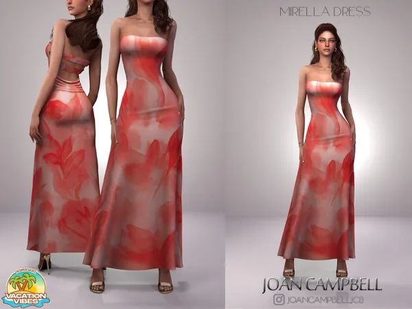 Alpha MIRELLA DRESS by Joan_Campbell_Beauty_ - The Sims 4 Custom Content
