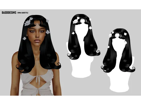 Mix EMMA HAIRSTYLE ACCESSORY by BadddieSims - The Sims 4 Custom Content