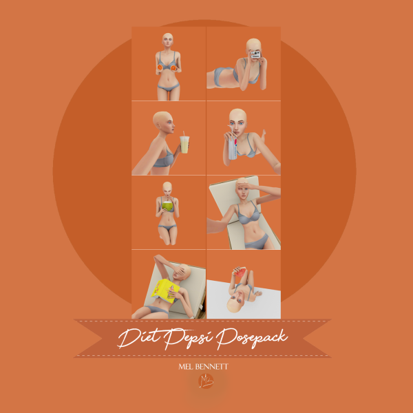 Mix Diet Pepsi Posepack by melbennett - The Sims 4 Custom Content