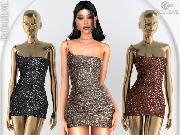 Alpha Asymmetric Mini Dress DO0948 by thesimsresource - The Sims 4 Custom Content