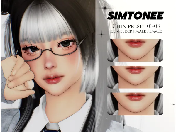 Mix Simtonee Chin Preset 01 03 - The Sims 4 Custom Content