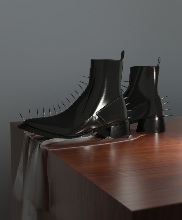 Alpha Archivefaction Chelsea boots with spiked trim by simsfinds - The Sims 4 Custom Content