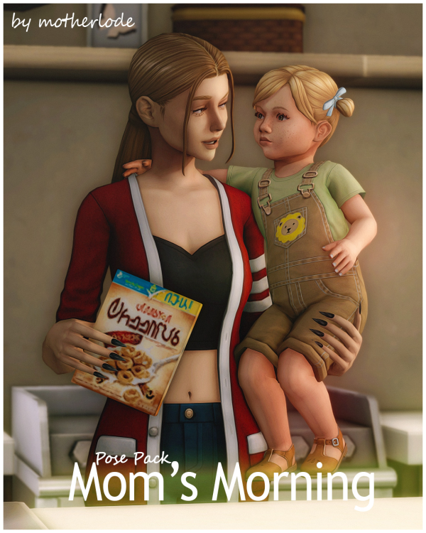 Mix Pose Pack Moms Morning by simsfinds - The Sims 4 Custom Content
