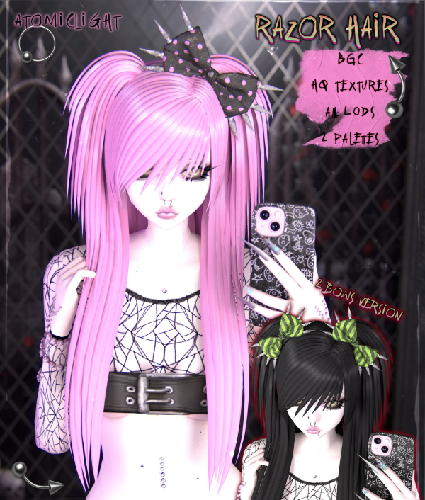 Maxis Match Razor hair Bows by atomiclight - The Sims 4 Custom Content