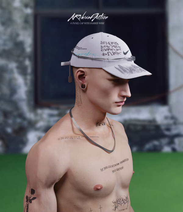 Alpha Archivefaction Cap With Barbed Wire by simsfinds - The Sims 4 Custom Content