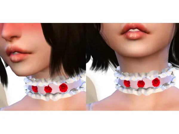 Alpha Flower Choker by simsfinds - The Sims 4 Custom Content