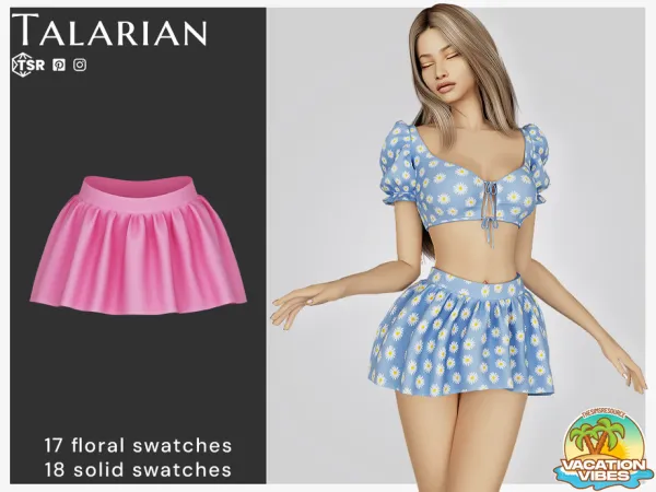 Alpha Lylah Flared Mini Skirt by thesimsresource - The Sims 4 Custom Content